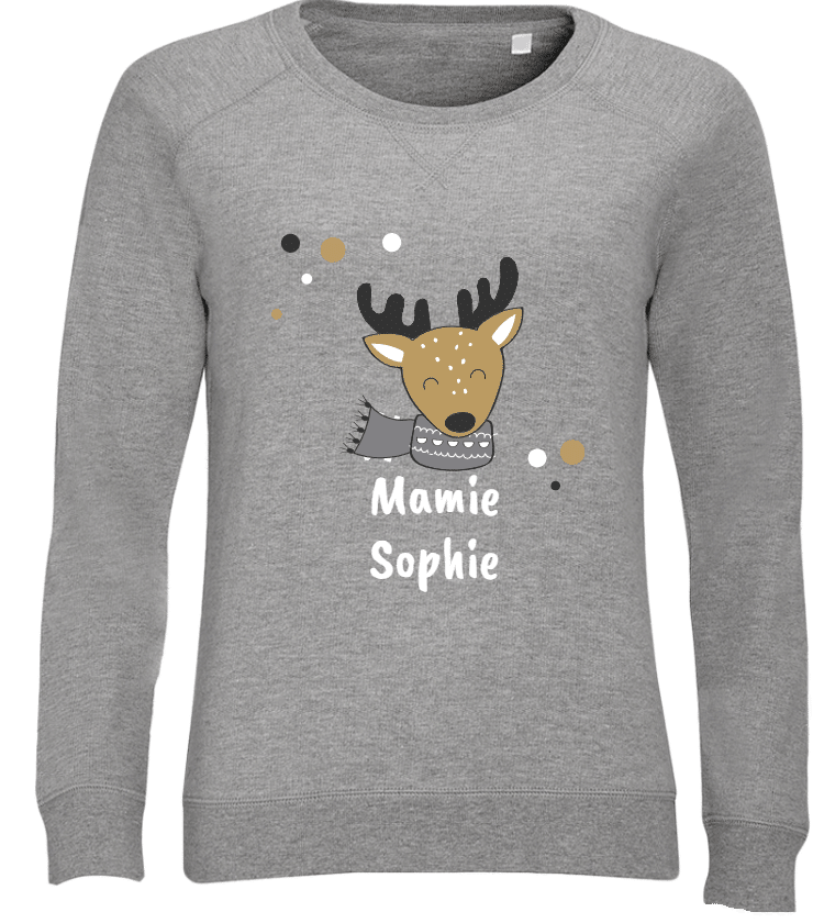 Pull de Noël personnalisé nom texte - cadeau mamie
