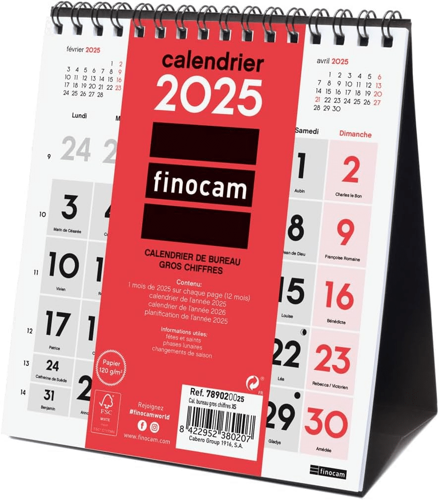 Cadeau senior - calendrier avec des gros chiffres et lettres