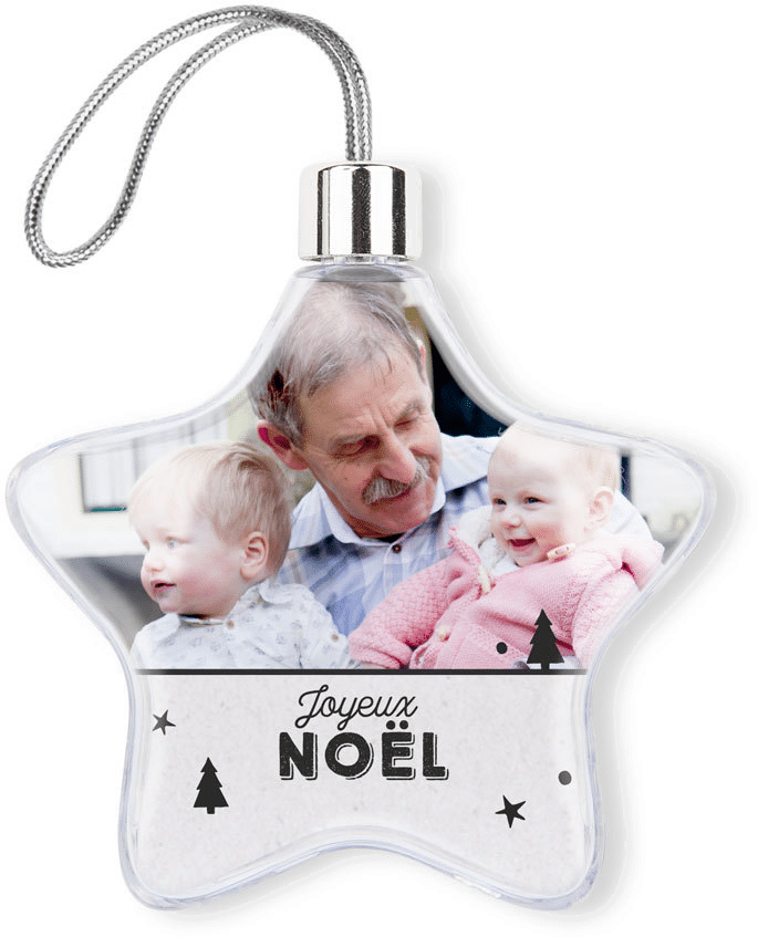 Décoration de Noël - étoile avec photo cadeau de Noël grands-parents