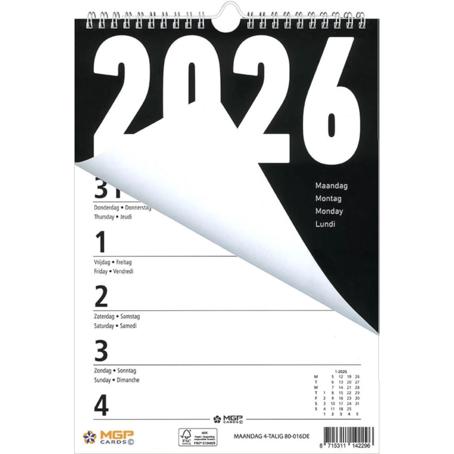 calendrier avec des gros chiffres et lettres