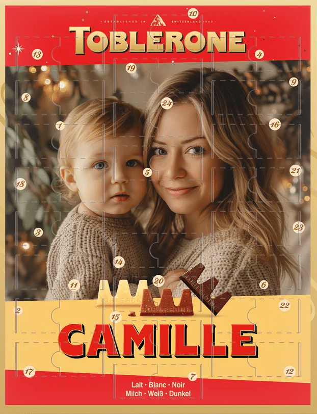 calendrier de l'Avent chocolat photo - Cadeau mamie papy